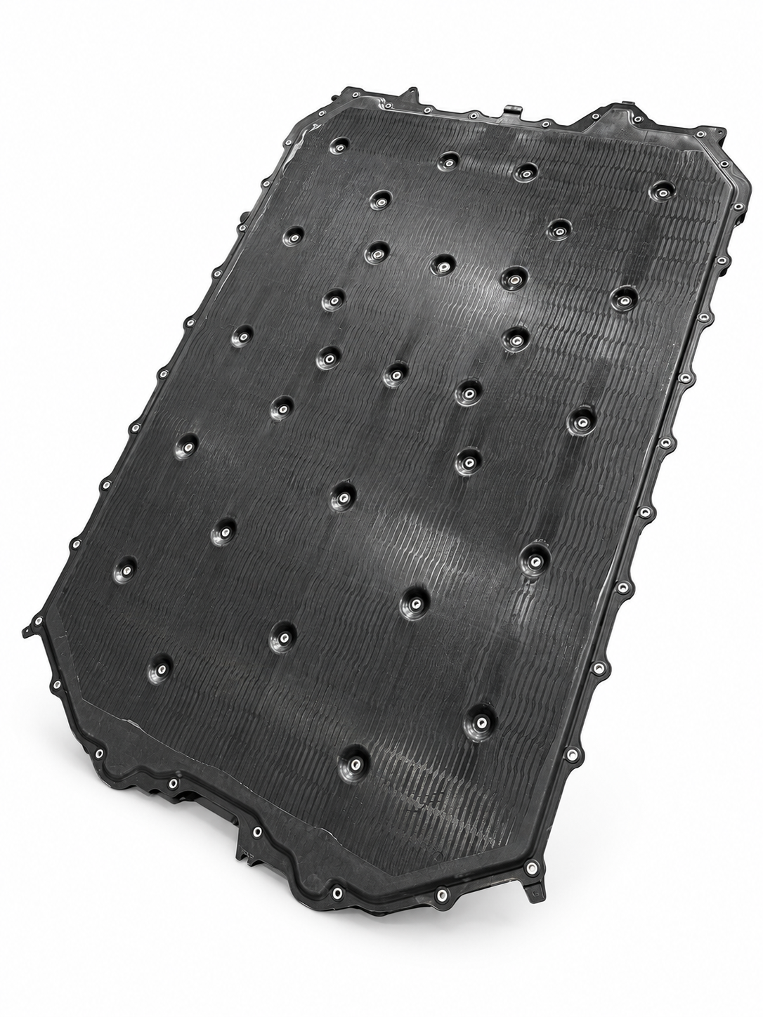 Composite battery protection plate, outer surface detail
